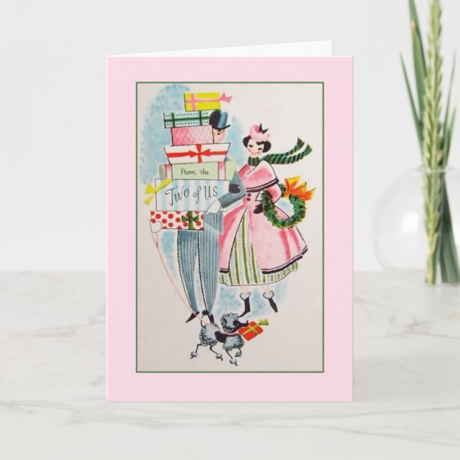 Retro Christmas Card From The Two Of Us (Front)