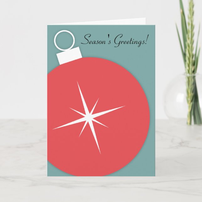 Retro Christmas Card - Starburst Ornament (Front)