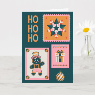 Retro Christmas Cheer Card – Gingerbread Man, Cand
