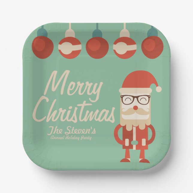 Retro Christmas Cheer! Paper Plates (Front)