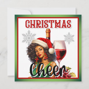 Retro Christmas Cheer Pinup Holiday Card
