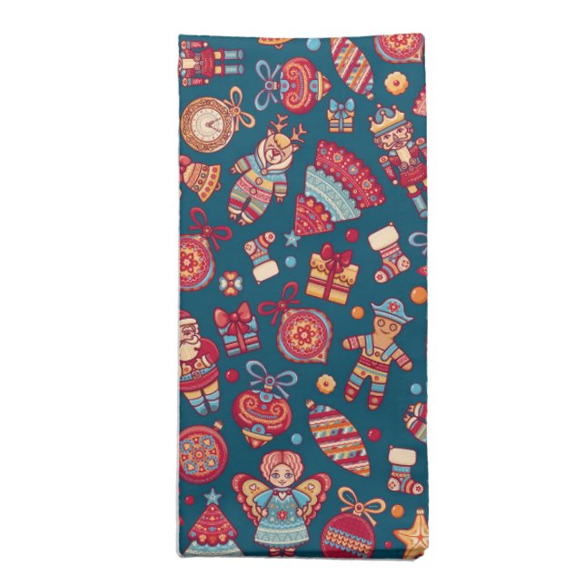 Retro Christmas Cloth Napkin (Folded)