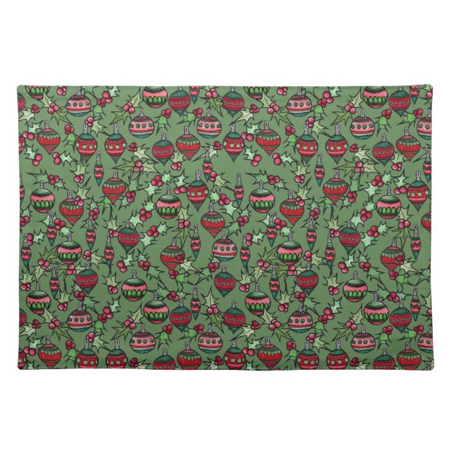 Retro Christmas Cloth Placemat (Front)