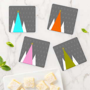 Retro Christmas Coaster Set