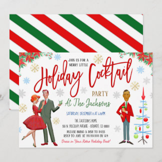 Retro Christmas Cocktail Party Invitation 