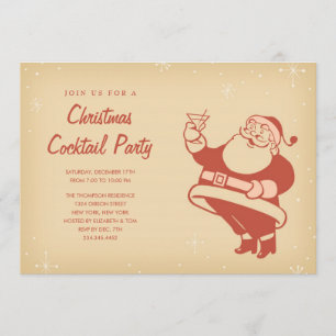 Retro Christmas Cocktail Party Invitations