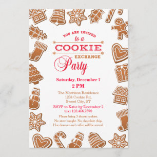 Retro Christmas Cookie Exchange Party Invitation