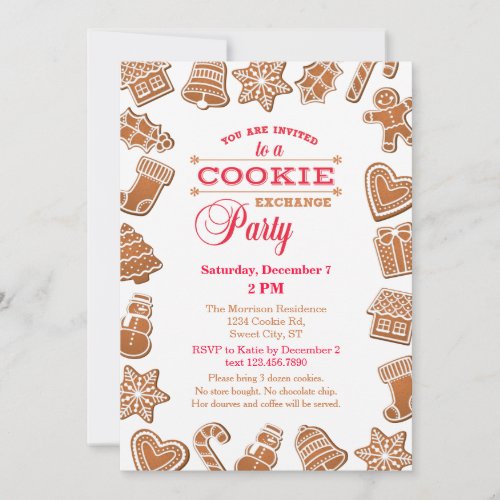 Retro Christmas Cookie Exchange Party Invitation
