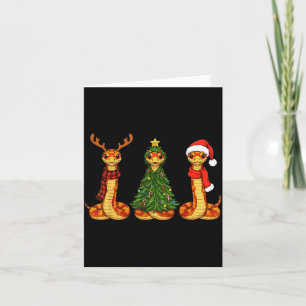 Retro Christmas Corn Snake Santa Reindeer  Card