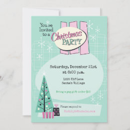 Retro Christmas Customizable Party Invitation
