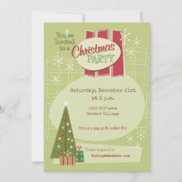 Retro Christmas Customizable Party Invitation