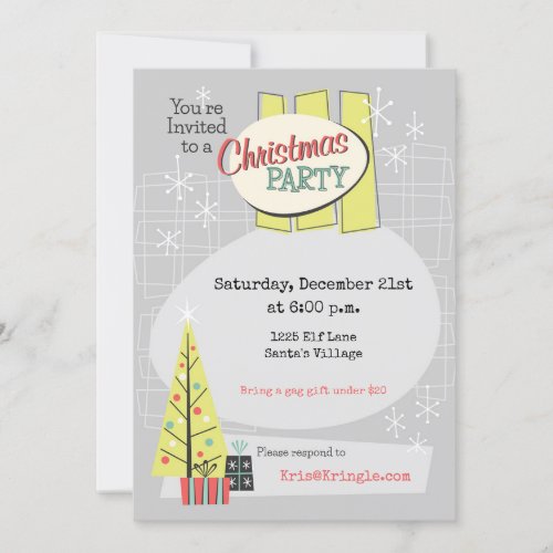 Retro Christmas Customizable Party Invitation_1958 Invitation