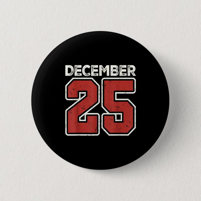 Retro Christmas December 25 Xmas Matching For Men  Button (Front)