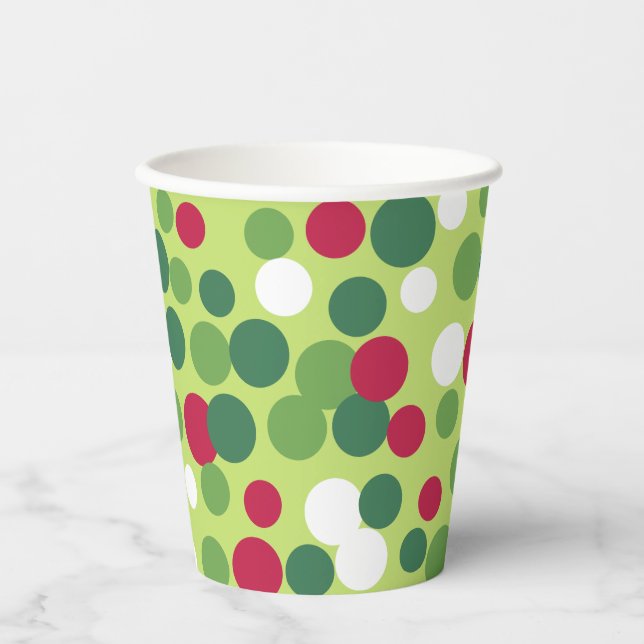Retro Christmas Dots Coffee Party  Drink  Paper Cups (Front)