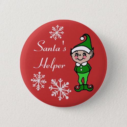 Retro Christmas Elf Button