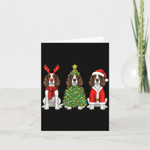 Retro Christmas English Springer Spaniel Santa Rei Card