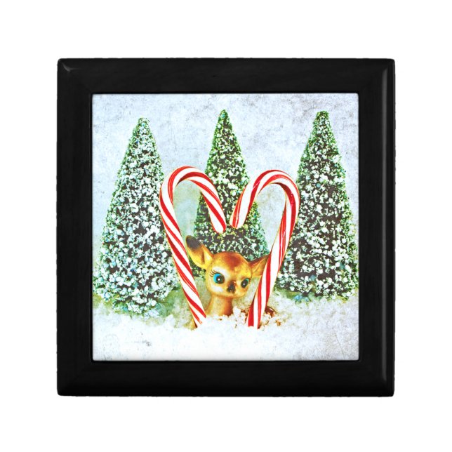 Retro Christmas Fawn Gift Box (Front)