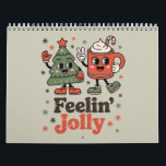 Retro Christmas Feeling Jolly Vintage Holiday  Calendar<br><div class="desc">Retro Christmas Feeling Jolly Vintage Holiday</div>