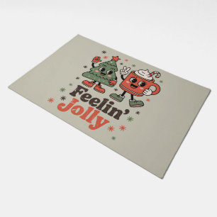 Retro Christmas Feeling Jolly Vintage Holiday Doormat