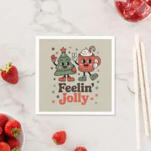 Retro Christmas Feeling Jolly Vintage Holiday Napkins