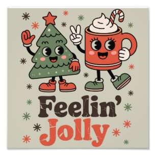 Retro Christmas Feeling Jolly Vintage Holiday Photo Print