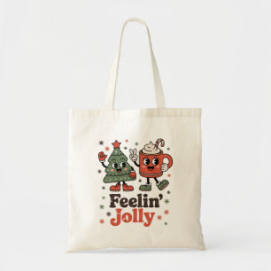 Retro Christmas Feeling Jolly Vintage Holiday  Tote Bag