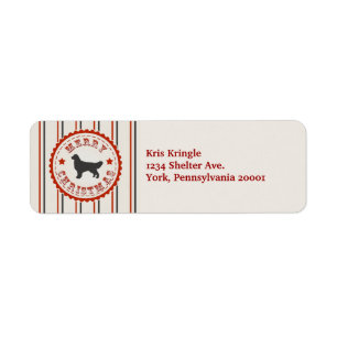 Retro Christmas Golden Retriever Label
