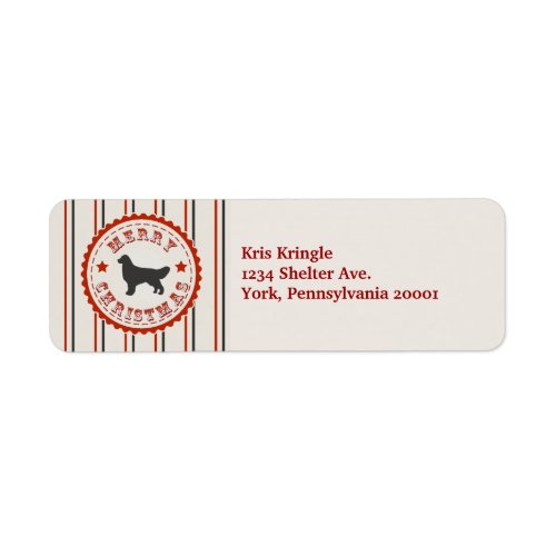 Retro Christmas Golden Retriever Label