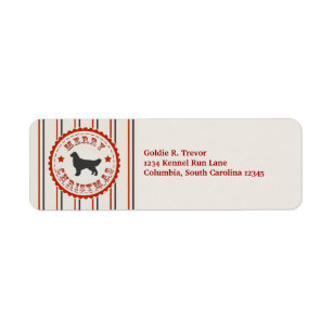Retro Christmas Golden Retriever Personalized Label