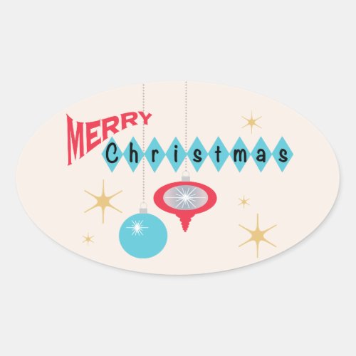 Retro Christmas greeting sticker