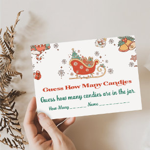 Retro Christmas Guess How Many Candies Enclosure Card