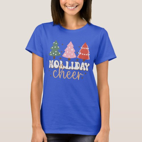 Retro Christmas Holiday cheer word art T_Shirt