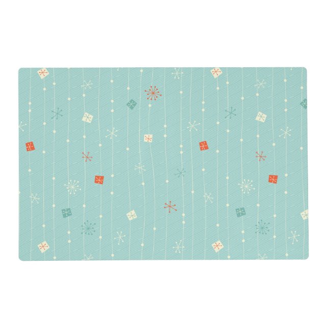 Retro Christmas Holiday Pattern Placemat (Front)
