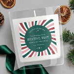 Retro Christmas Holiday Product Label Red & Green<br><div class="desc">Bring back the nostalgia with this retro Christmas product label design, great to use as a label for candles, diffusers, wax melts or any other type of product. Featuring a groovy holiday background design in dark red, dark green and dusty pink, this vintage style product sticker is sure to make...</div>