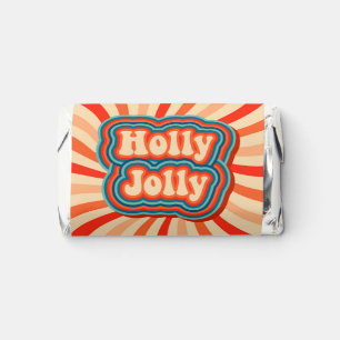 Retro Christmas Holidays Holly Jolly Personalized Hershey's Miniatures