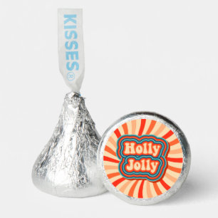 Retro Christmas Holidays Holly Jolly Typography Hershey®'s Kisses®