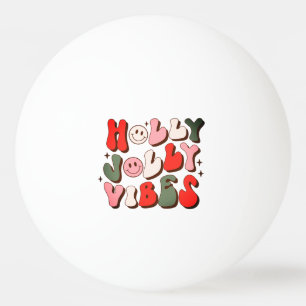 Retro Christmas Holly Jolly Vibes Trendy Holidays Ping Pong Ball
