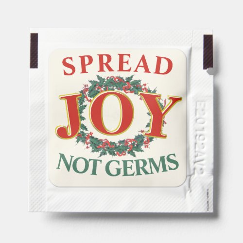Retro Christmas Holly Spread Joy Not Germs Hand Sanitizer Packet