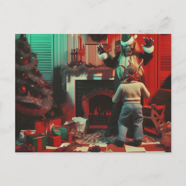 Retro Christmas Horror Postcard (Front)