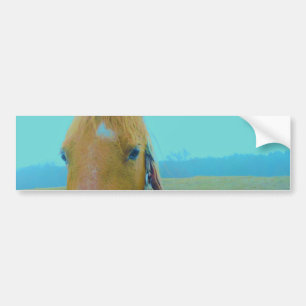 retro Christmas Horse Bumper Sticker