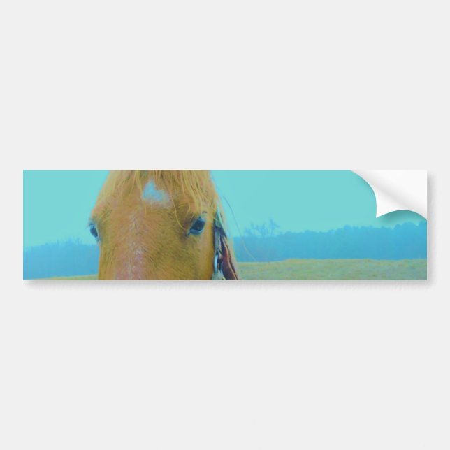 retro Christmas Horse Bumper Sticker (Front)