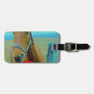 retro Christmas Horse Luggage Tag