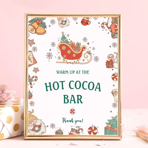 Retro Christmas Hot Cocoa Bar Sign