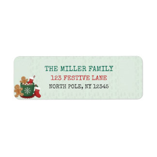 Retro Christmas Hot Cocoa Return Address Labels