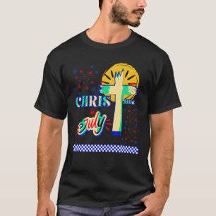 Retro Christmas In July Christian Jesus God Summer T-Shirt