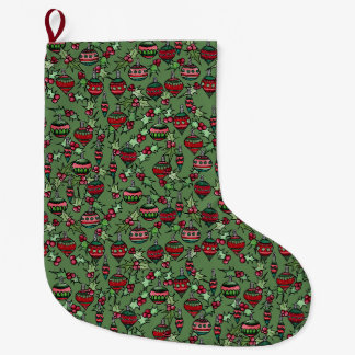 Retro Christmas Large Christmas Stocking