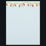 Retro Christmas  Letterhead<br><div class="desc">Fun Christmas themed  frame design in colorful retro Christmas Lights and falling snow</div>