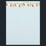 Retro Christmas  Letterhead<br><div class="desc">Fun Christmas themed  frame design in colorful retro Christmas Lights and falling snow</div>