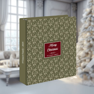 Retro Christmas lettering ho ho ho green binder