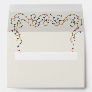 Retro Christmas Light Strand Holiday Envelope